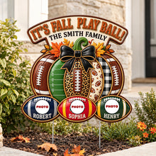 Load image into Gallery viewer, It's Fall Play Ball - Personalized Sport Lovers Yard Sign for Halloween
