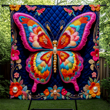 Load image into Gallery viewer, Vibrant Personalized Butterfly Quilt Bed Set Blanket PopCulturePrints

