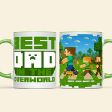 Load image into Gallery viewer, “The Best Dad in the Overworld” - Personalized Accent Mug for Gaming Dads Coffee Mug PopCulturePrints
