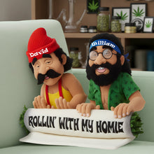 Load image into Gallery viewer, Rollin' with My Homie - Personalized Stoners Comedy Duo Pillow for Friends Pillow PopCulturePrints
