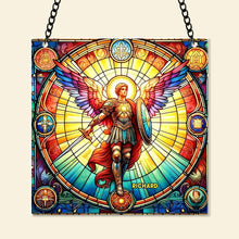 Load image into Gallery viewer, Personalized Christmas Angel Suncatcher Ornament
