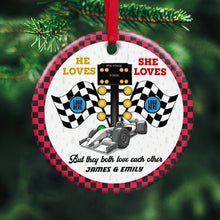 Load image into Gallery viewer, Custom Racing Ornament for Couples - Personalized Christmas Gift - Valentine&#39;s Day Gifts Ornament PopCulturePrints
