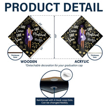 Load image into Gallery viewer, She Came, She Saw, She Mastered - Personalized Graduation Cap Topper Graduation Cap Topper PopCulturePrints
