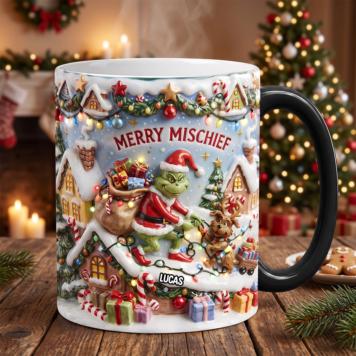 Merry Mischief: A Cheerful Christmas Coffee Mug - Personalized Gift for Friends & Family