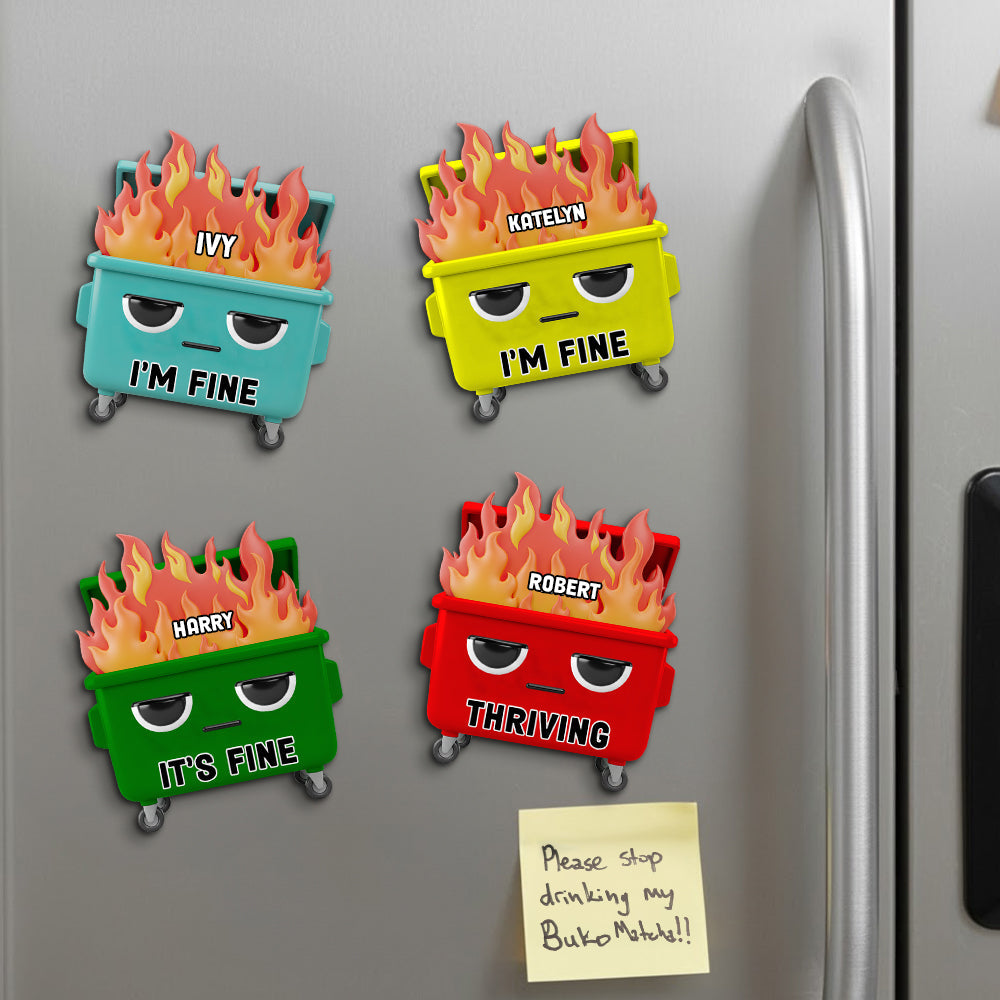 I'm Fine - Personalized Acrylic Fridge Magnet for Coworkers Fridge Magnet PopCulturePrints