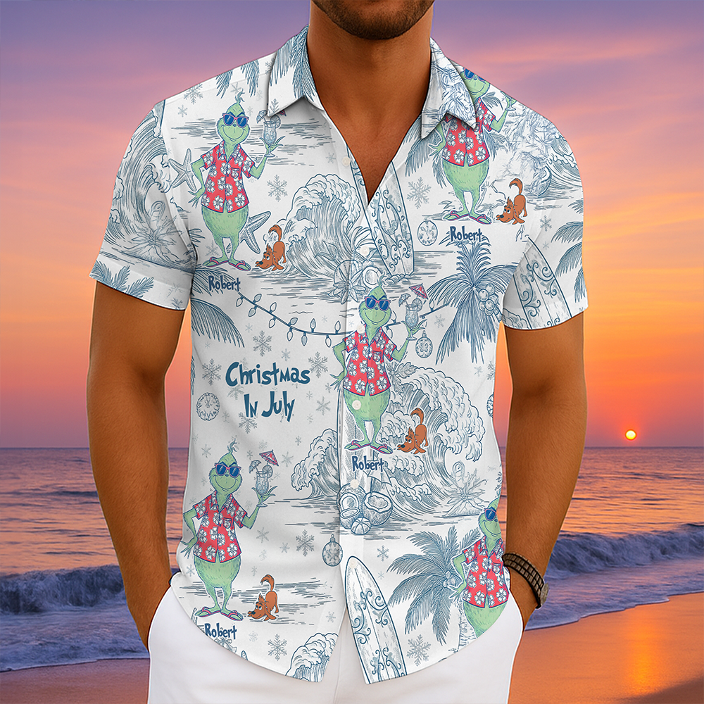 Celebrate Summer in Style with our Christmas in July Hawaiian Shirt - Personalized Gift for Friends & Family Hawaiian Shirts PopCulturePrints