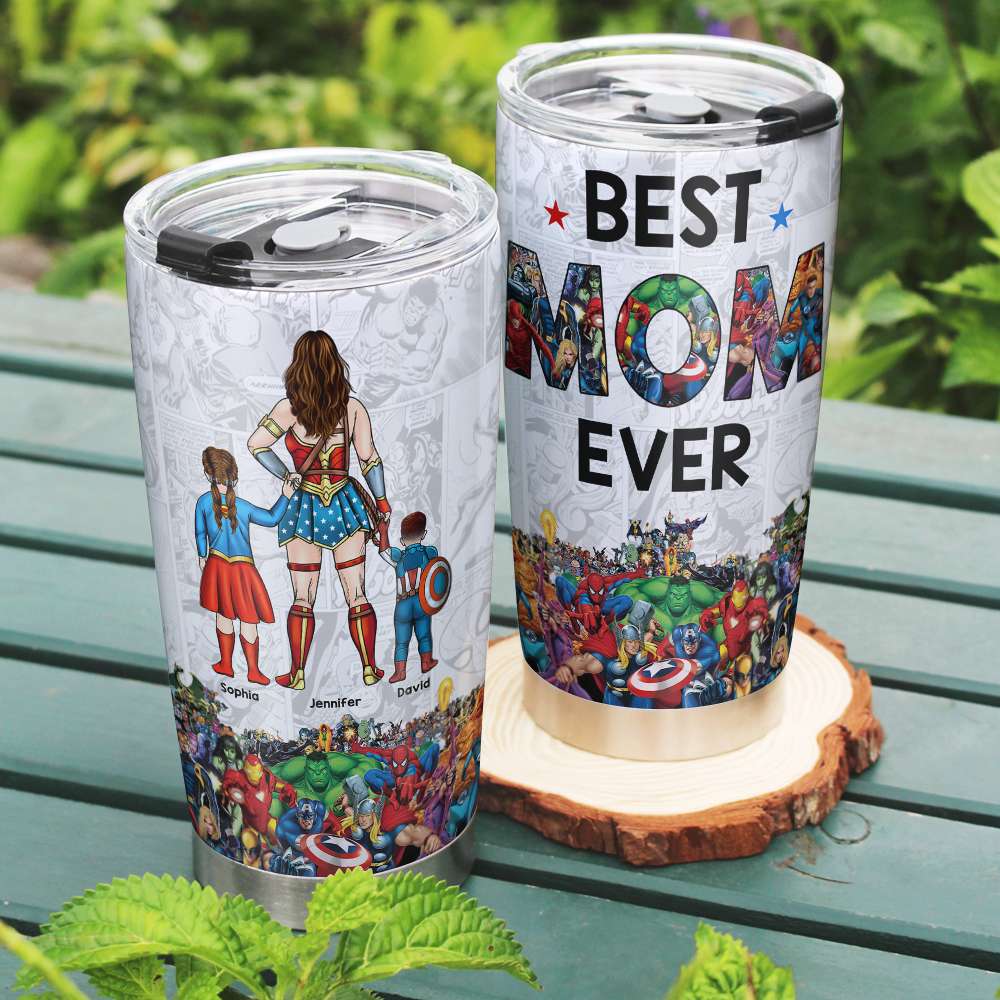 Personalized Superhero-Themed Tumbler For Mom