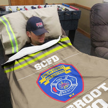 Load image into Gallery viewer, Custom Firefighter Blanket - Personalized Fire Station Logo &amp; Name Blanket PopCulturePrints
