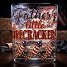 Load image into Gallery viewer, “Celebrate Dad with a Bang!” - Firecrackers Drinking Glass, Personalized Gift for Dads, Grandpas, and Fathers Glass PopCulturePrints

