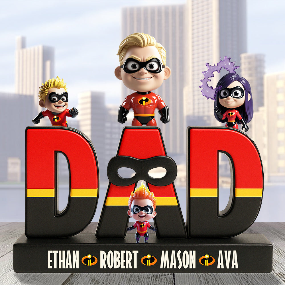 “A Super Dad Like No Other!” - Personalized Super Dad Acrylic Plaque Gifts for Dads Shaped Plaques PopCulturePrints