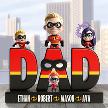 Load image into Gallery viewer, “A Super Dad Like No Other!” - Personalized Super Dad Acrylic Plaque Gifts for Dads Shaped Plaques PopCulturePrints
