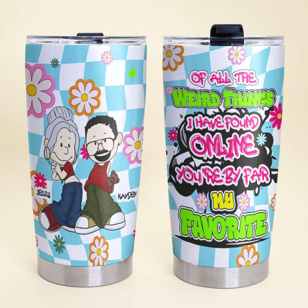 Y2K Style Cartoon Couples Personalized Tumbler - Unique Gifts for Couples Tumbler Cup PopCulturePrints