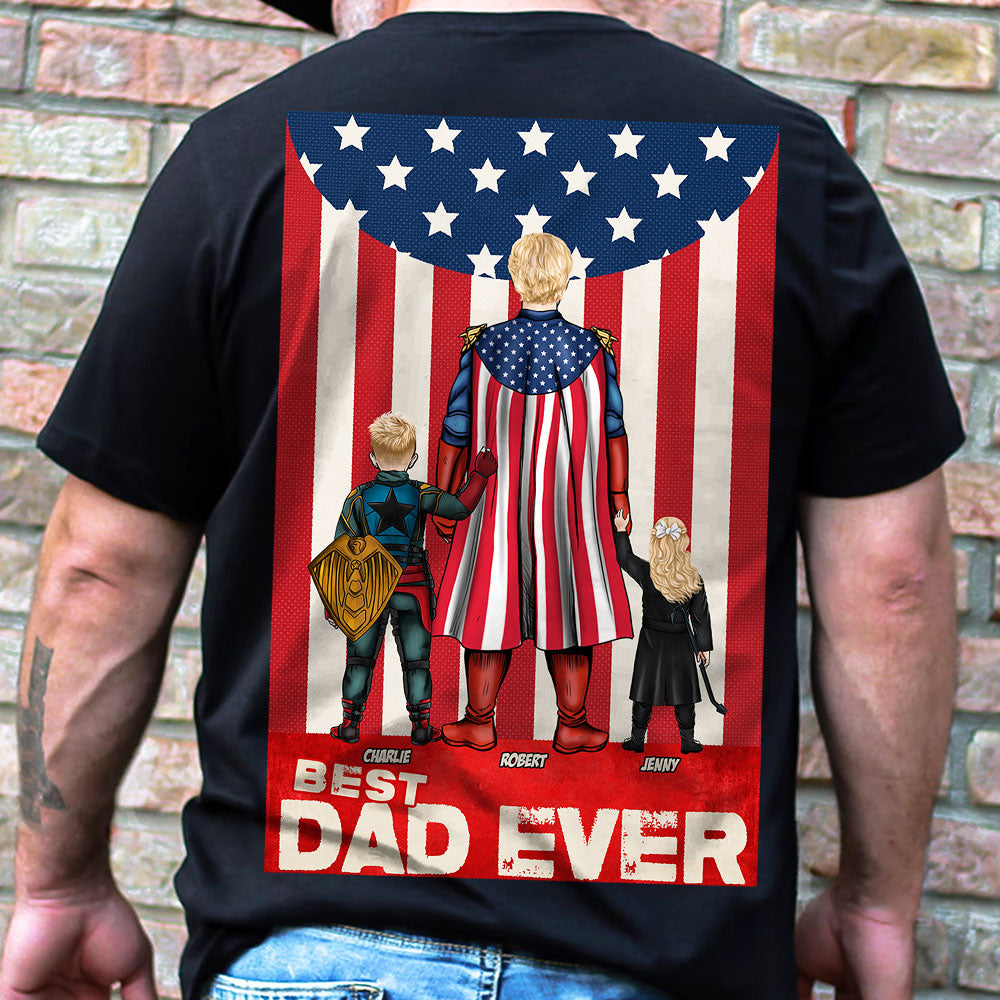 "Best Dad Ever" - Personalized T-Shirt for Super Dads Shirts PopCulturePrints
