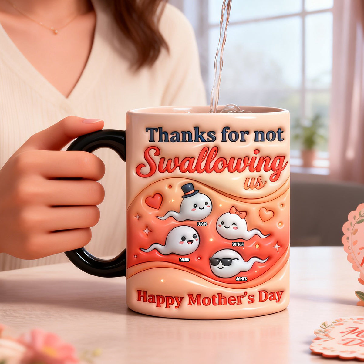 Thanks for Not Swallowing Us - Personalized Funny Sperm Kids Magic Mug | Unique Mother's Day Gift for Mom and Grandma Coffee Mug PopCulturePrints