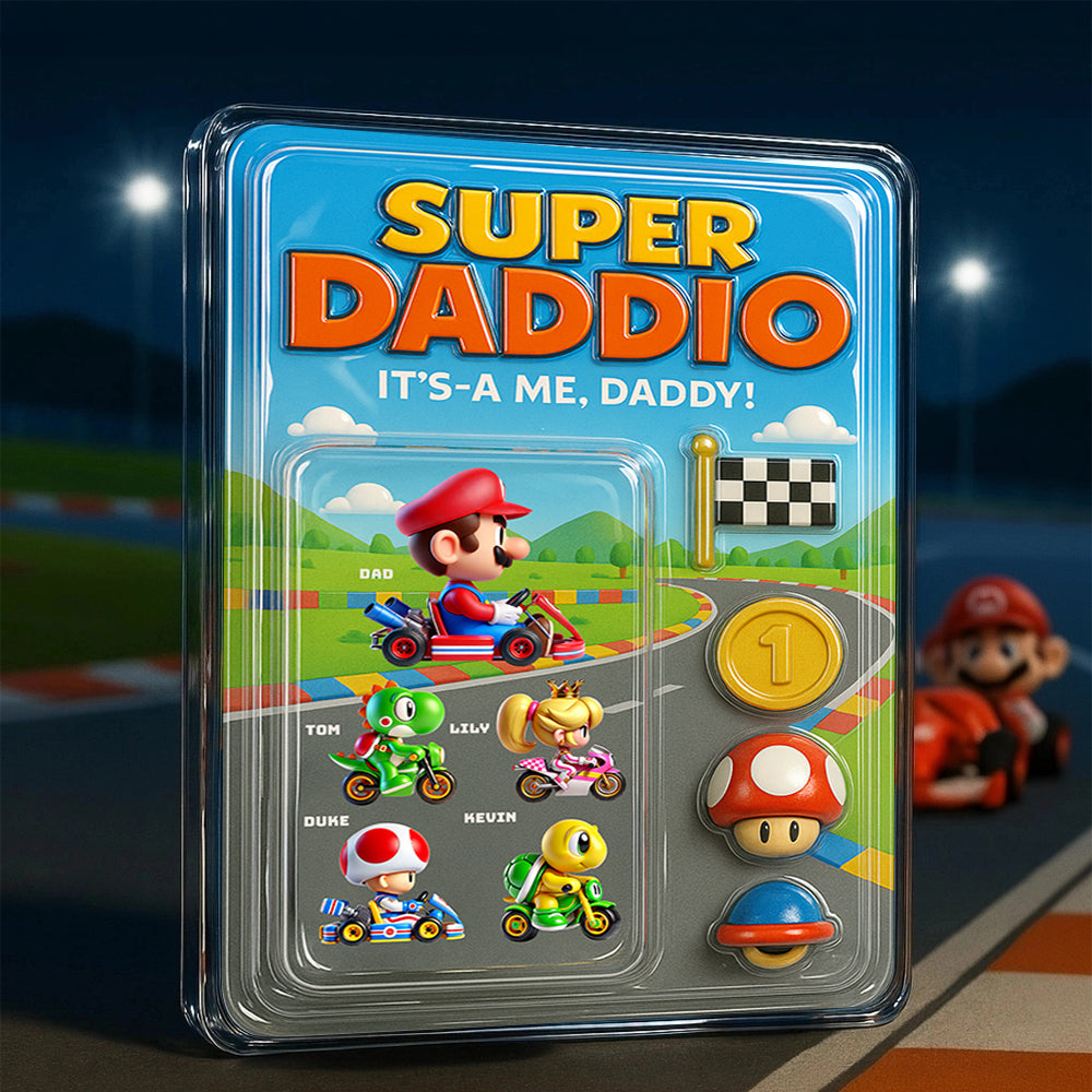 “It's-a Me, Daddy!” – Super Daddio Acrylic Plaque - Personalized Gift for Dad, Grandpa, and Fathers Shaped Plaques PopCulturePrints