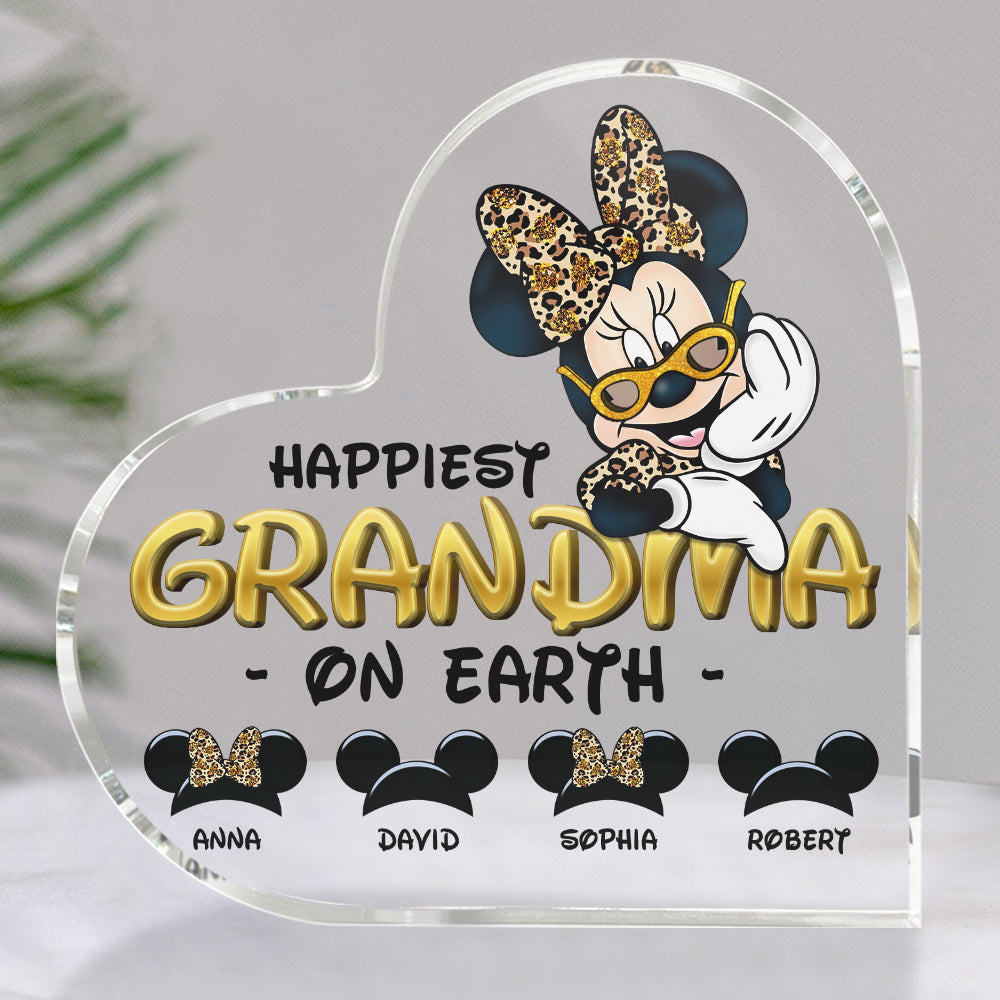 Happiest Grandma Acrylic Heart Plaque - Personalized Gift Decorative Plaques PopCulturePrints