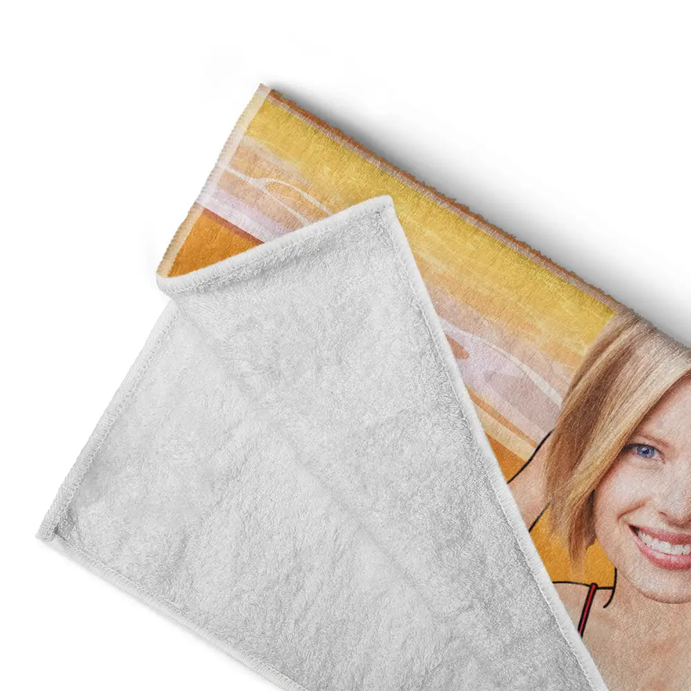 Salty Lil Beach - Custom Photo Personalized Beach Towel Beach Towel PopCulturePrints