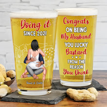 Load image into Gallery viewer, Personalized Couple Beer Glass - Custom Gift for Him and Her Beer Glasses PopCulturePrints
