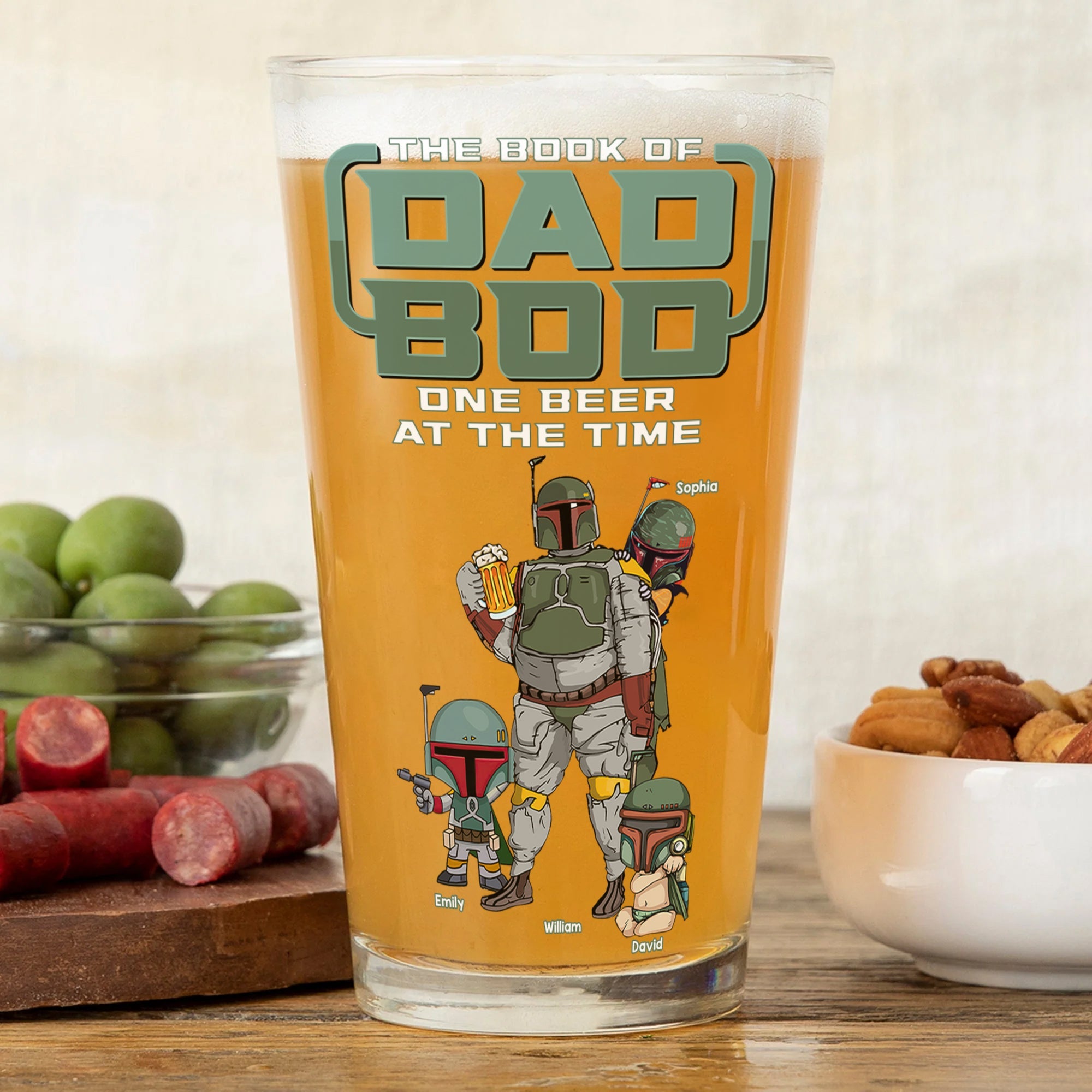 Personalized Dad Bod Beer Glass - Perfect Father's Day Gift Beer Glasses PopCulturePrints
