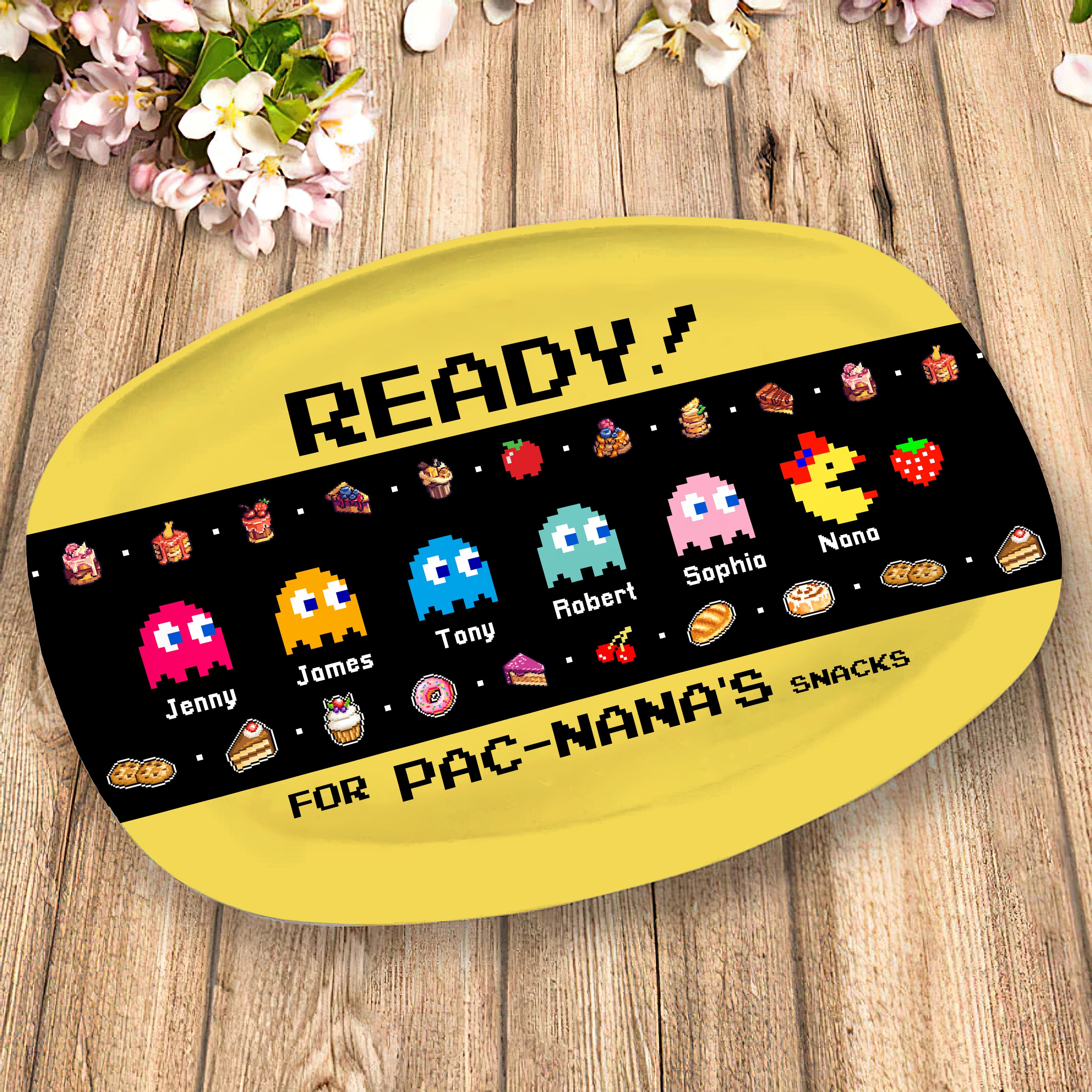 Custom Pac-Man Themed Resin Snack Plate Resin Plate PopCulturePrints