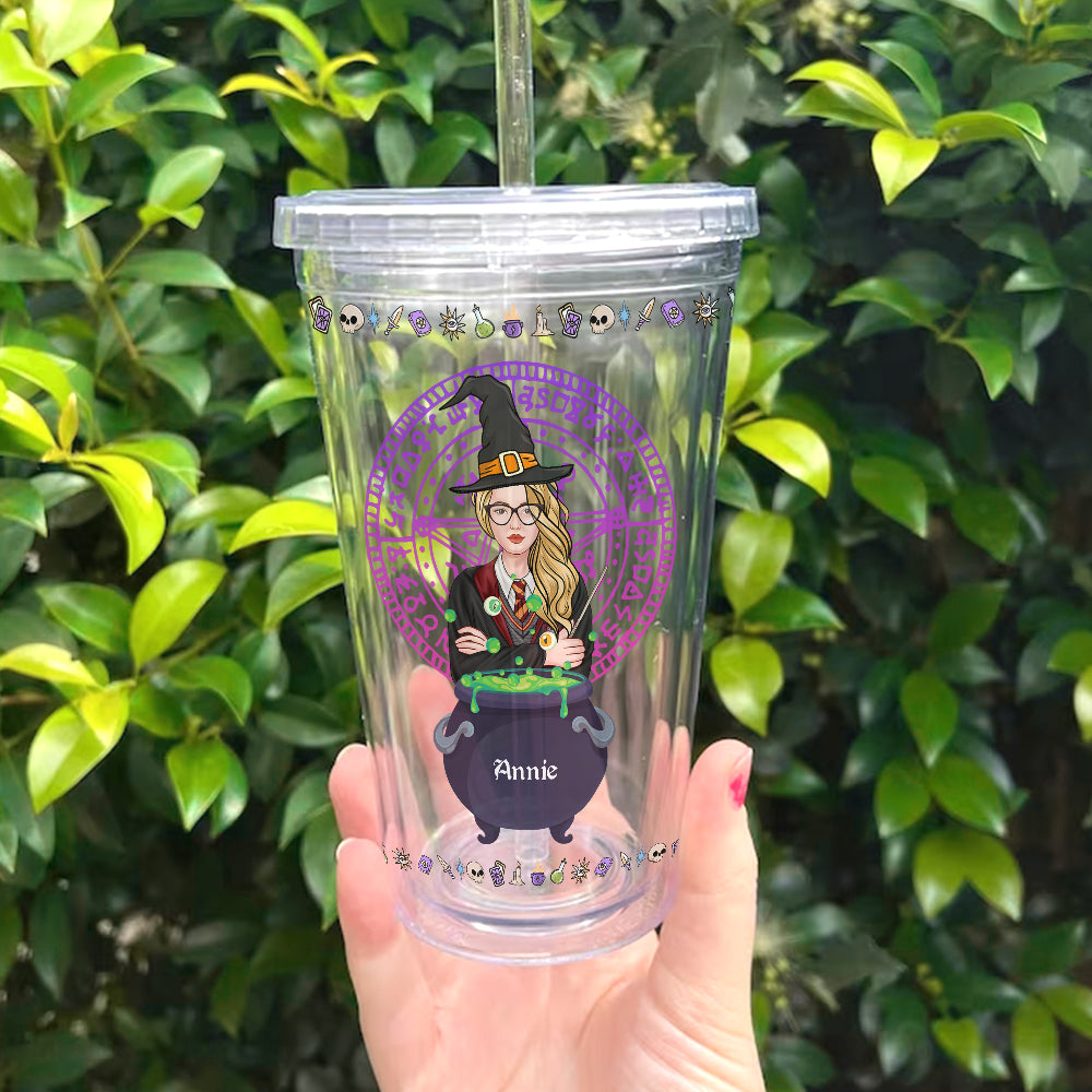 Personalized Witchcraft Acrylic Tumbler - Halloween Potion Design Tumbler Cup PopCulturePrints
