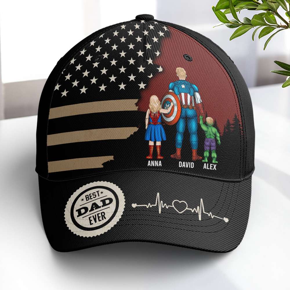 Custom Superhero Family Cap for Dad - Personalized Father's Day Gift