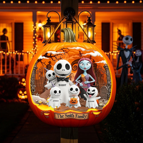 Spooky Family Pumpkins: A Personalized Halloween Decoration Wood Sign PopCulturePrints