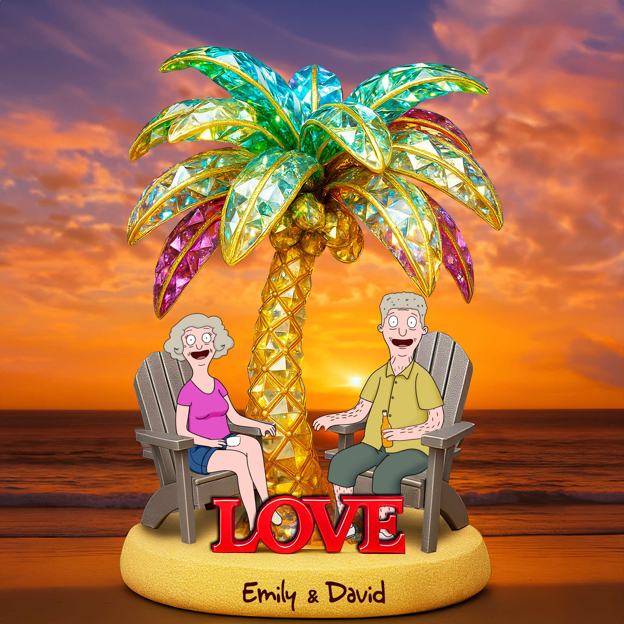 "Together Forever, Handcrafted Memories" - Couple Forever Acrylic Plaque, Personalized Gift for All Lovebirds Shaped Plaques PopCulturePrints