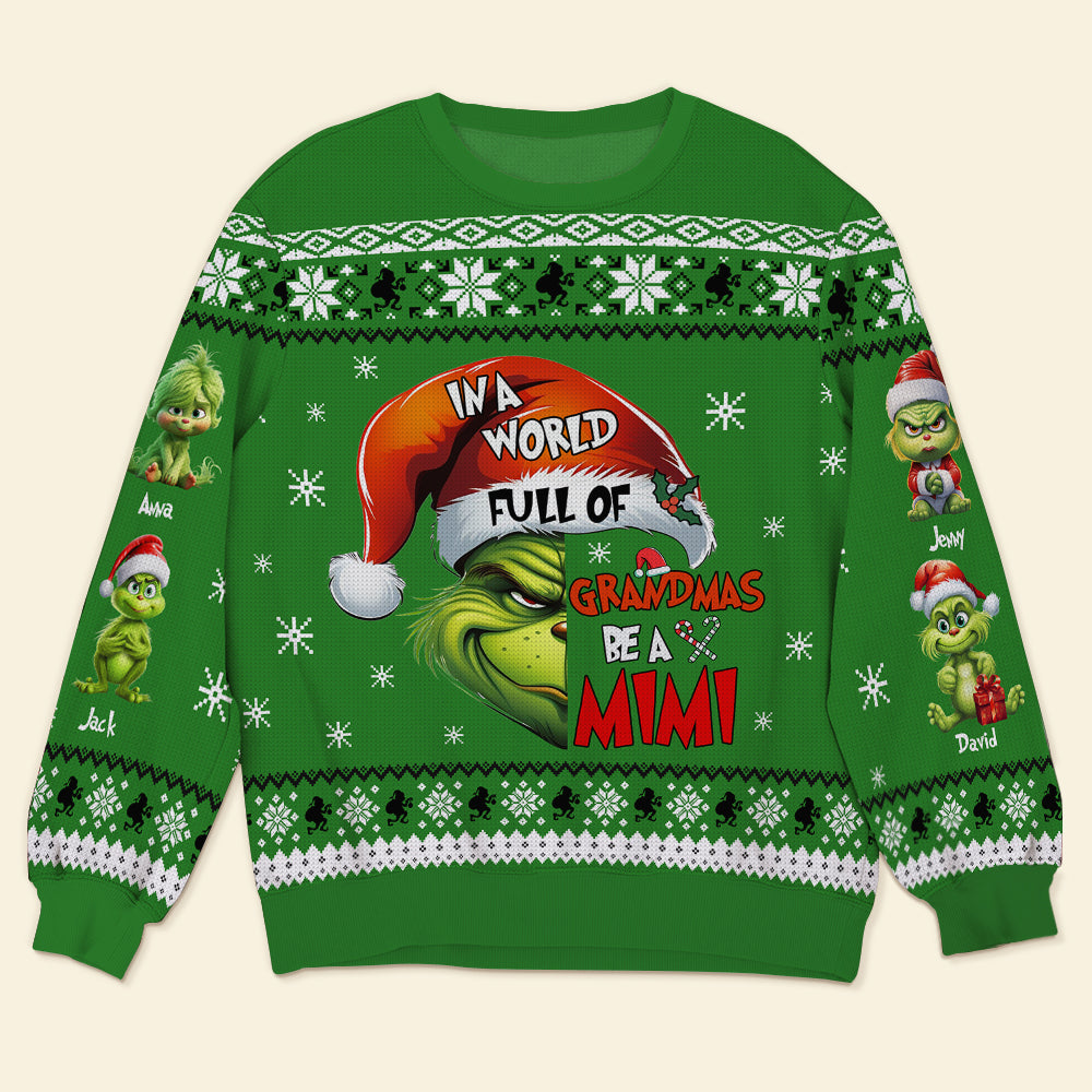 Personalized Ugly Christmas Sweater for Grandma - Be a Mimi