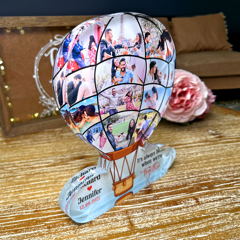 Personalized Hot Air Balloon Acrylic Plaque for Couples Decorative Plaques PopCulturePrints