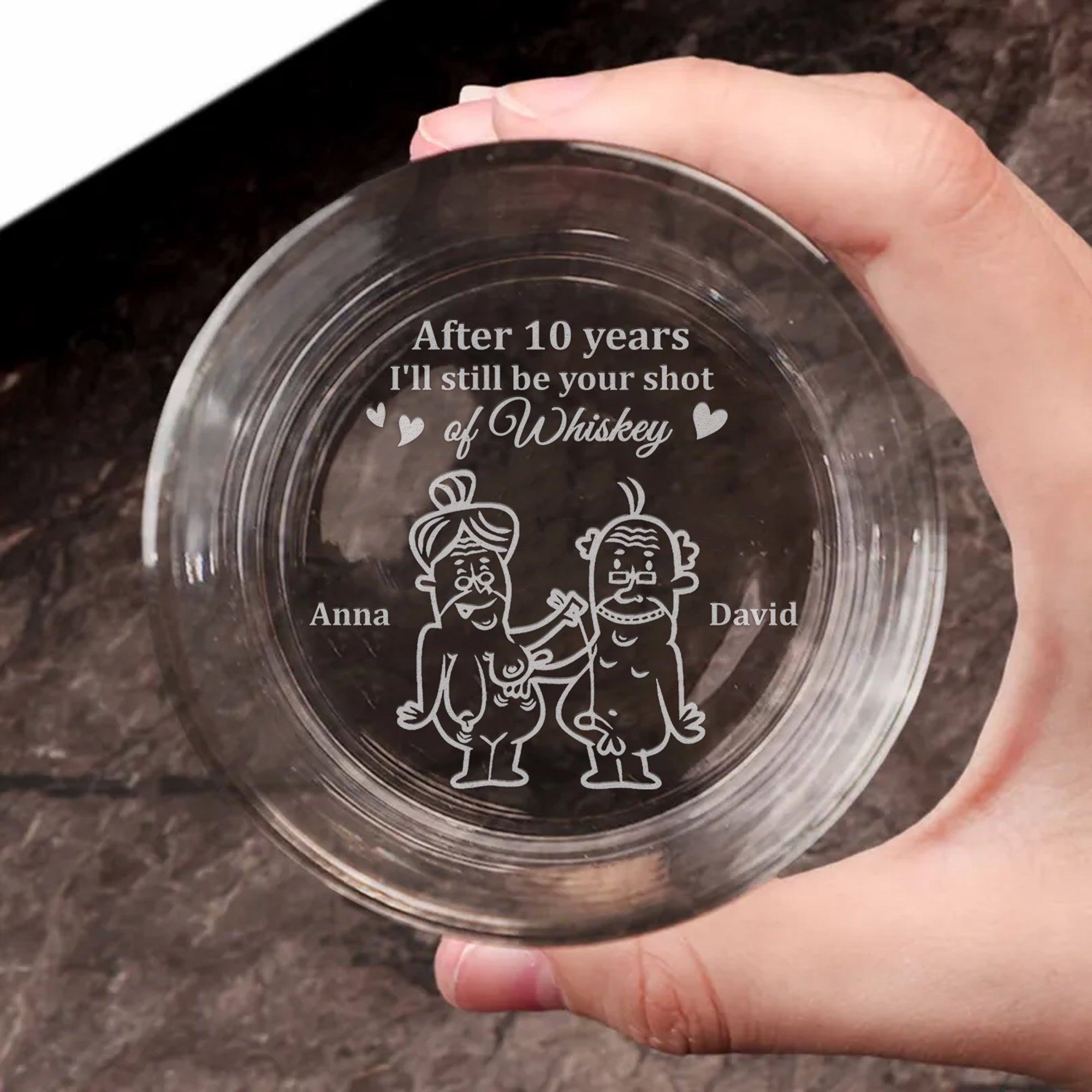 Engraved Whiskey Glass for Couples - Personalized Gift Whiskey Glass PopCulturePrints