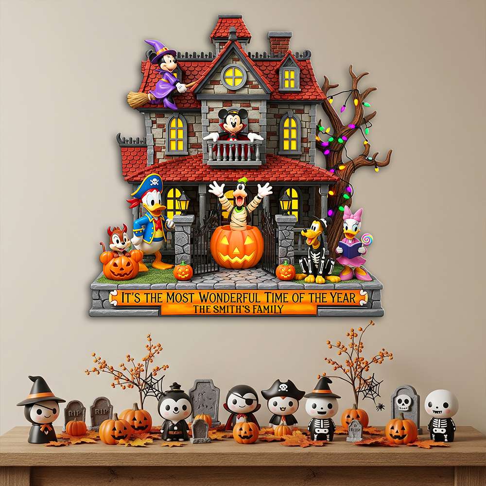 It's the Most Wonderful Time of the Year - Personalized Happy Halloween Haunted Place Wood Sign Wood Sign PopCulturePrints
