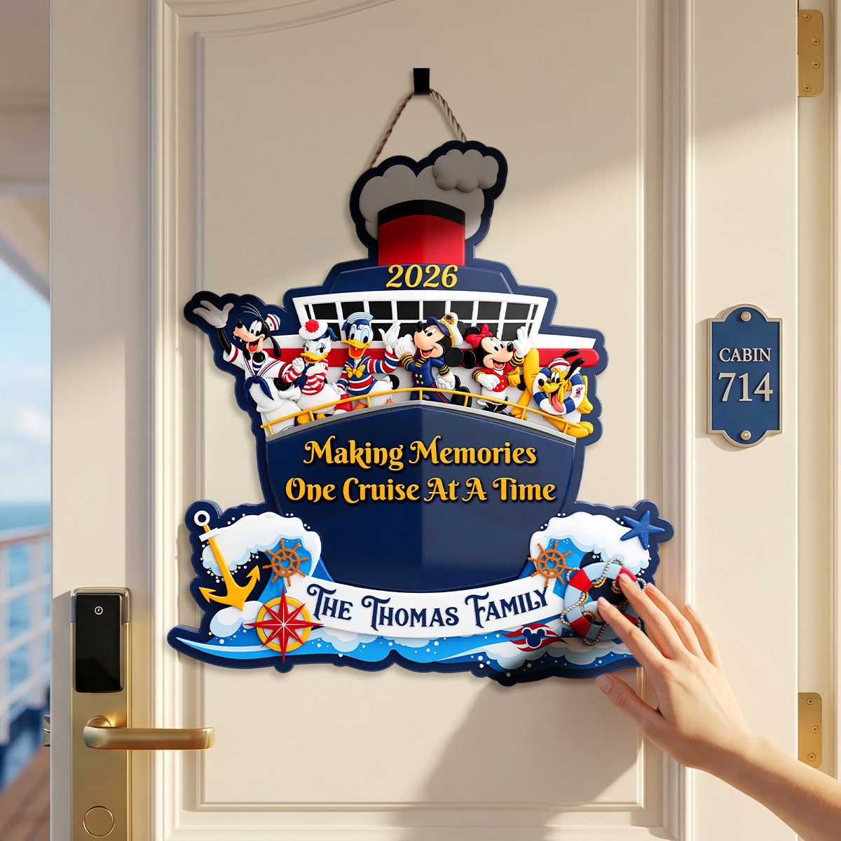 Making Memories One Cruise At A Time - Personalized Cruise Family Trip Cut Metal Sign