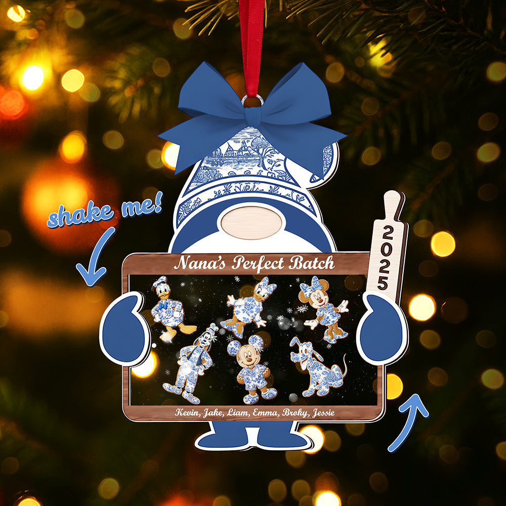 "Shake Me for Joy!" - Personalizable Layered Christmas Grandma Ornament - Gift for Nana, Mommy, and Loved Ones Ornament PopCulturePrints