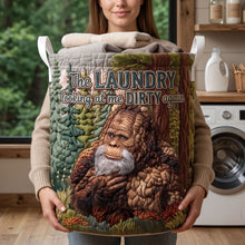 Load image into Gallery viewer, Fun Sasquatch Glance Quilted Laundry Basket, Personalized Gifts For Bigfoot Lovers 01qhti110726 Laundry Basket PopCulturePrints
