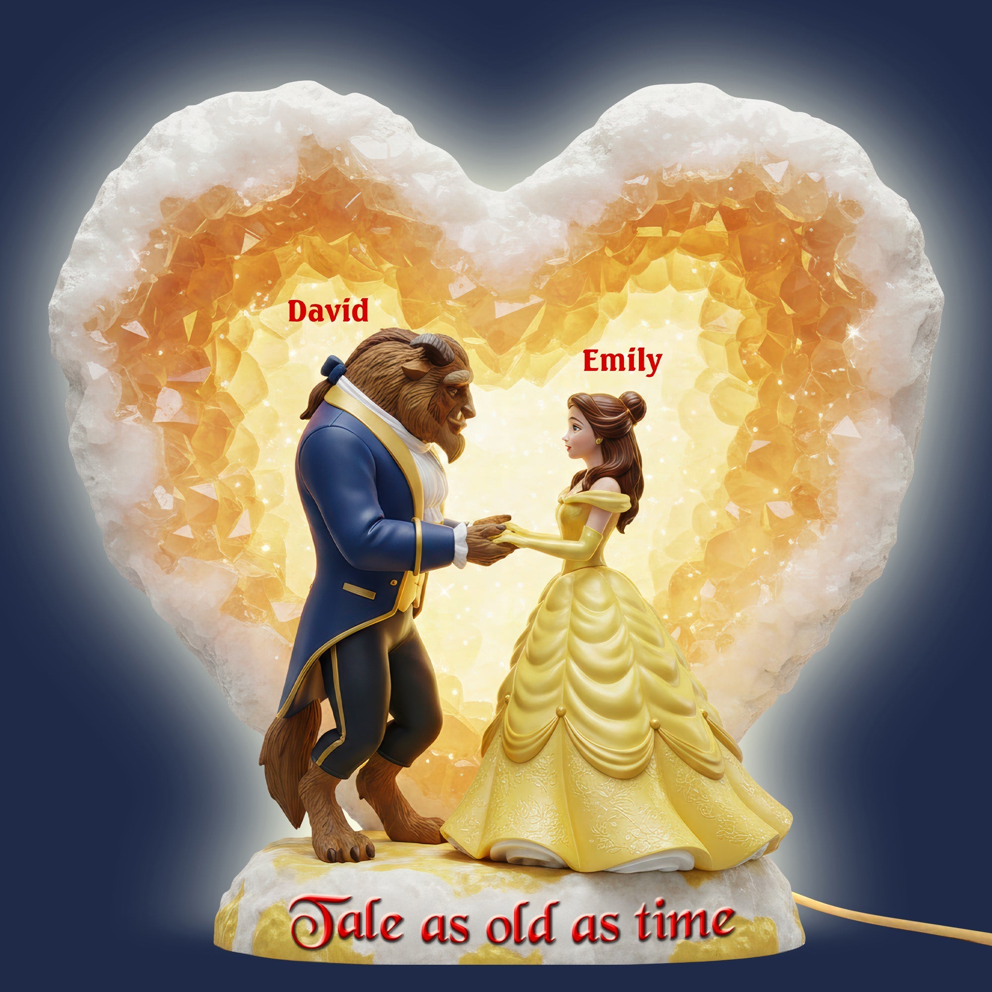“A Tale as Old as Time” - Romantic Couple Acrylic Light Box - Personalized Gift for Couples Light Box PopCulturePrints