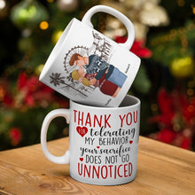 Load image into Gallery viewer, Personalized Couple Coffee Mug - Thank You For Your Sacrifice Gift Coffee Mug PopCulturePrints
