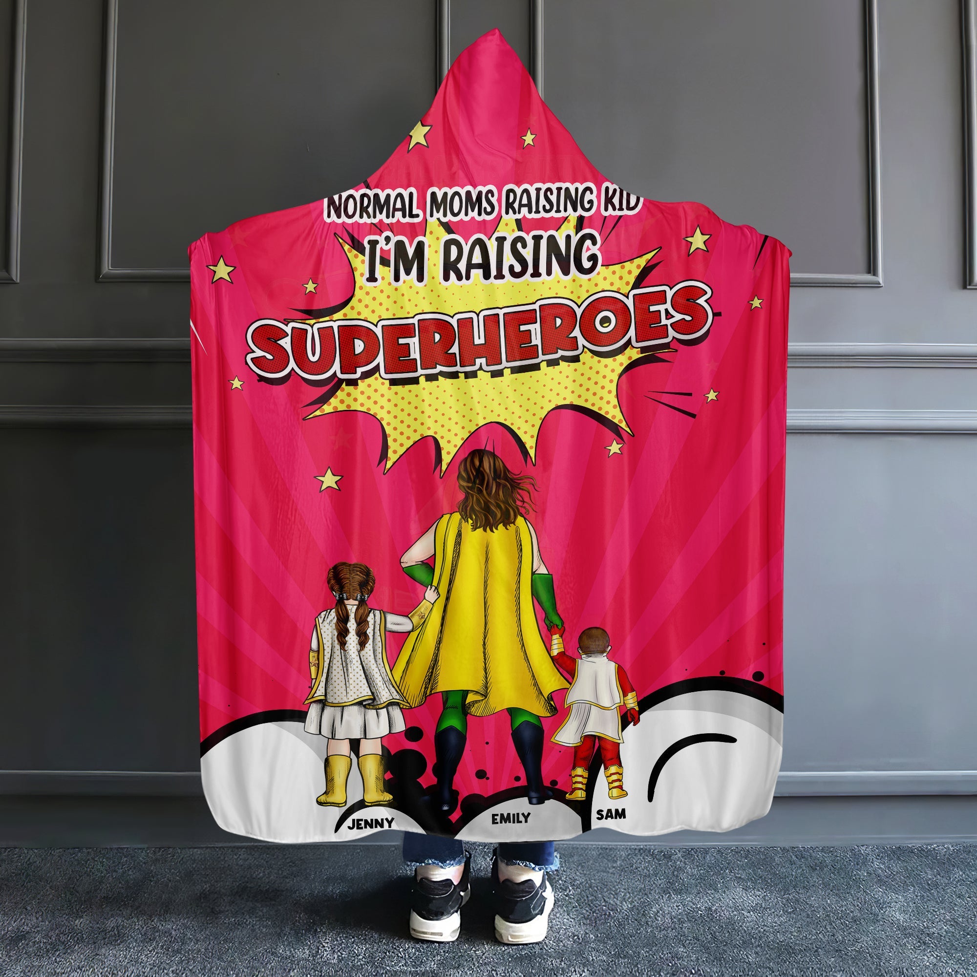 Personalized Supermom Wearable Blanket Hoodie - Mother's Day Gift Blanket PopCulturePrints