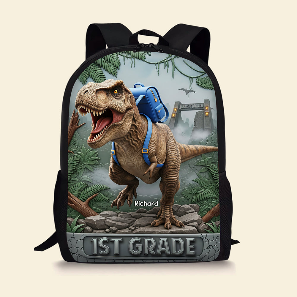 “Unleash Their Adventurous Spirit!” - Dinosaur School Bag, Personalized Gift for Kids Backpack PopCulturePrints