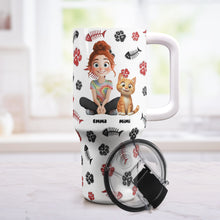 Load image into Gallery viewer, Lovely Cat Mom - Personalized 40oz Tumbler With Straw 40oz Tumbler PopCulturePrints
