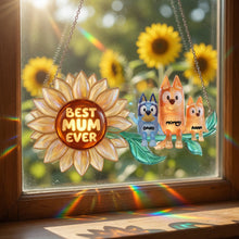 Load image into Gallery viewer, Best Mum Ever - Personalized Suncatcher Ornament for Mom &amp; Grandma Ornament PopCulturePrints
