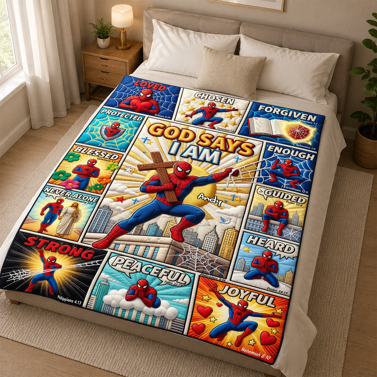 "God Says I Am" - Faith & Courage Blanket - Personalized Gift for Kids