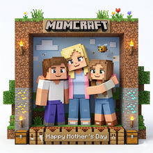 Load image into Gallery viewer, "Celebrate Mom's Love with Our Personalized Pixel Mom &amp; Mini Crew Acrylic Plaque" - Custom Photo Gift for Mom and Grandma Shaped Plaques PopCulturePrints
