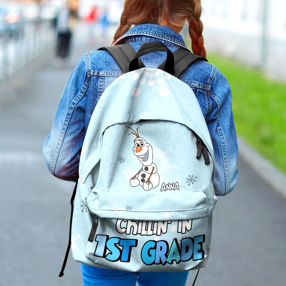 Personalized Snowman Backpack for Kids - 1st Grade Chillin' Backpack PopCulturePrints