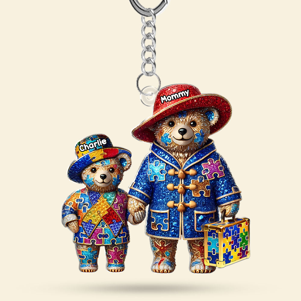 “Always by Your Side” – Personalized Keychain for Autism Moms - Custom Gift for Special Occasions Keychains PopCulturePrints