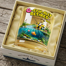 Load image into Gallery viewer, Retired, Fishing Fun Awaits - Personalized Retirement Round Glass

