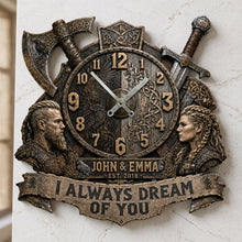 Load image into Gallery viewer, Epic Love Hanging Wall Clock Personalized Couple Decor 05HATI160726 Hanging Wall Clock PopCulturePrints

