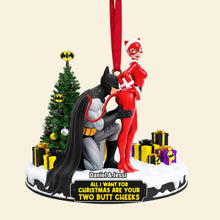 Load image into Gallery viewer, All I Want For Christmas Are Your Two Butt Cheeks - Personalized Cheeky Masked Couple Ornament Ornament PopCulturePrints
