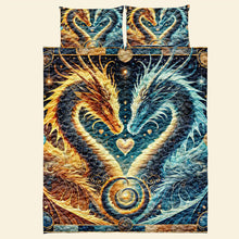 Load image into Gallery viewer, Personalized Dragon Couple Lovers Quilt Bedding Set - Unique Romantic Gift Blanket PopCulturePrints
