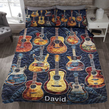 Load image into Gallery viewer, Personalized Gift for Guitar Lovers - Acoustic Vibes Quilt Bedding Set Blanket PopCulturePrints
